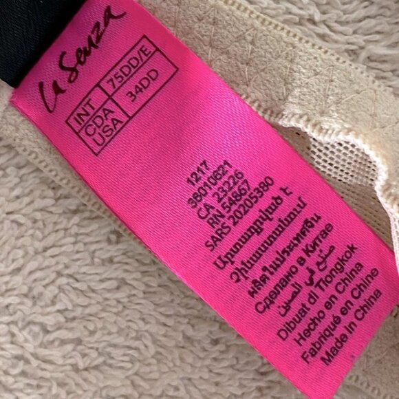 LA Senza Beige Lace Obsession Deep Plunge Bra 34E (34DD) - Picture 6 of 10